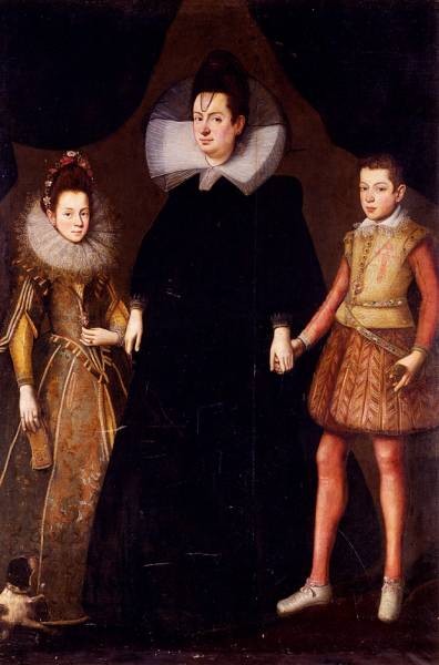 Portrait Of A Mother And Her Two Children